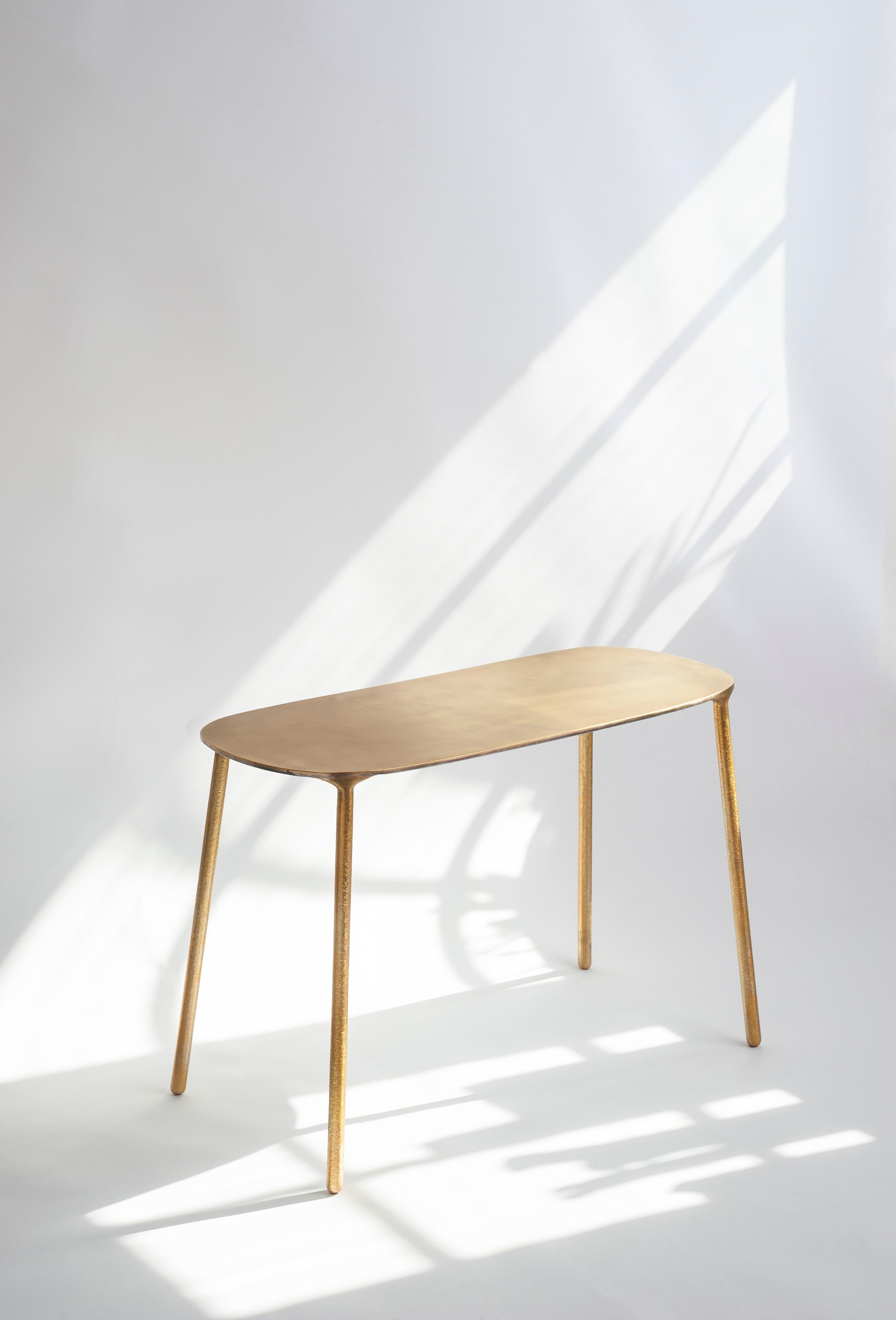 Brass and Steel Side Table by Lukasz Friedrich For Sale 3