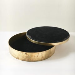 Brass and Stone Veneered Box by Maitland Smith, 1970s