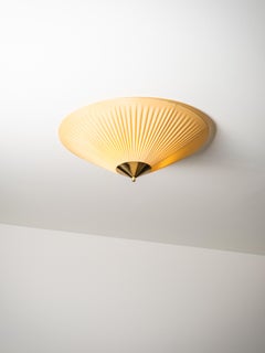 Brass and Synthetic Textile Flush Mount by Valinte, Finland, 1950s