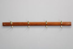 Brass and Teak Coat Hanger by Carl Auböck for Illums Bolighus, Denmark, 1950s —