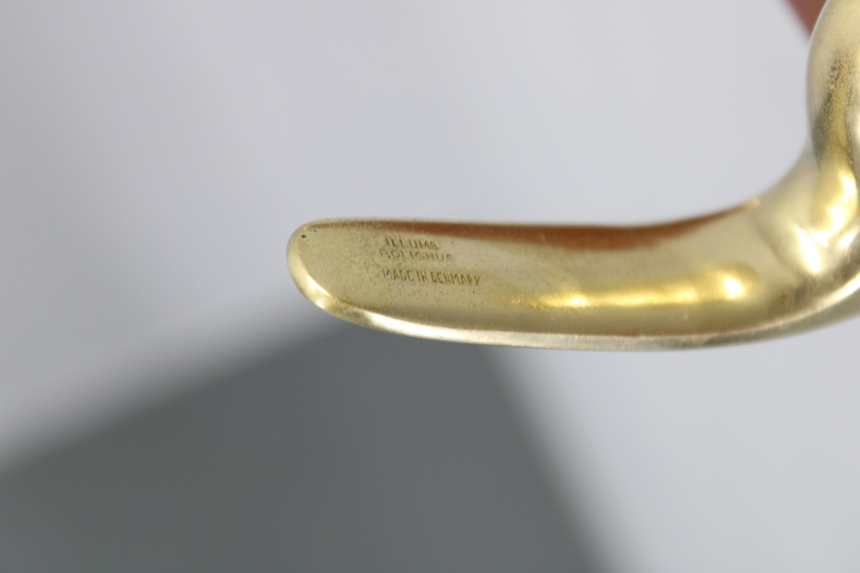 Metà XX secolo Appendiabiti in ottone e teak di Carl Auböck per Illums Bolighus, Danimarca, anni '50 - in vendita