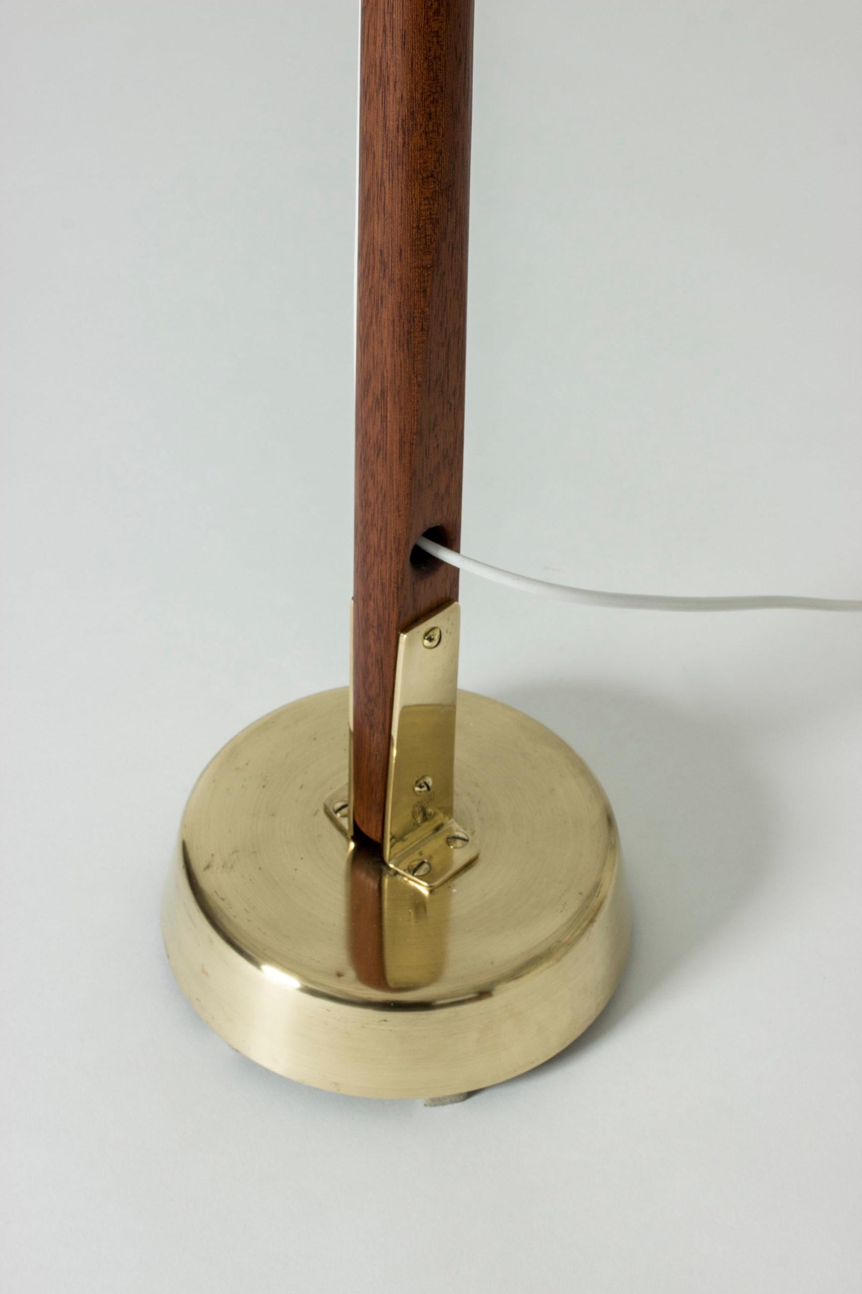 Brass and Teak Floor Lamp by Hans Bergström for Ateljé Lyktan 1