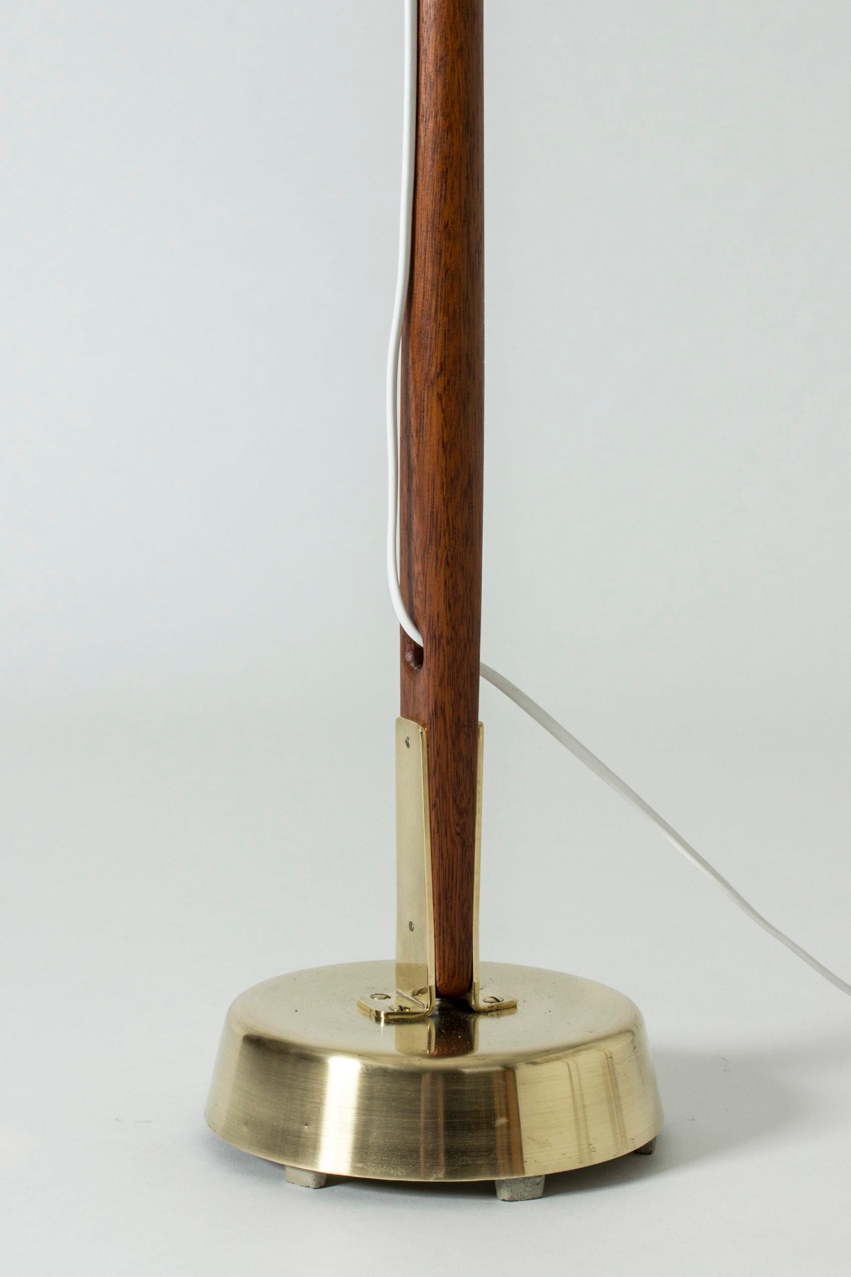 Brass and Teak Floor Lamp by Hans Bergström for Ateljé Lyktan 3