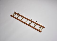 Brass and teak Swedish coat/clothes hanger