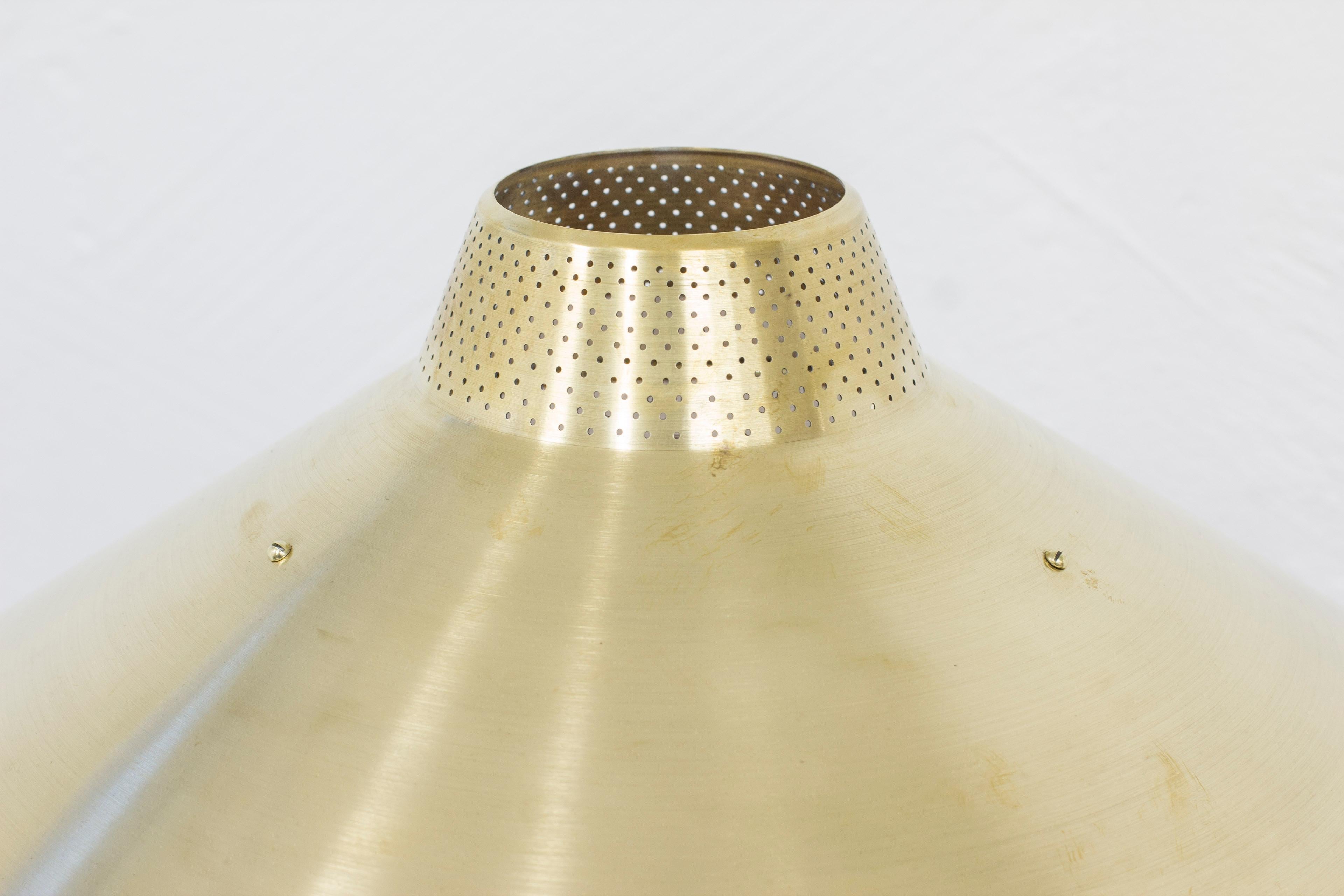 Mid-20th Century Brass and Teak Table Lamp 716 by Hans Bergström for Ateljé Lyktan, 1950s
