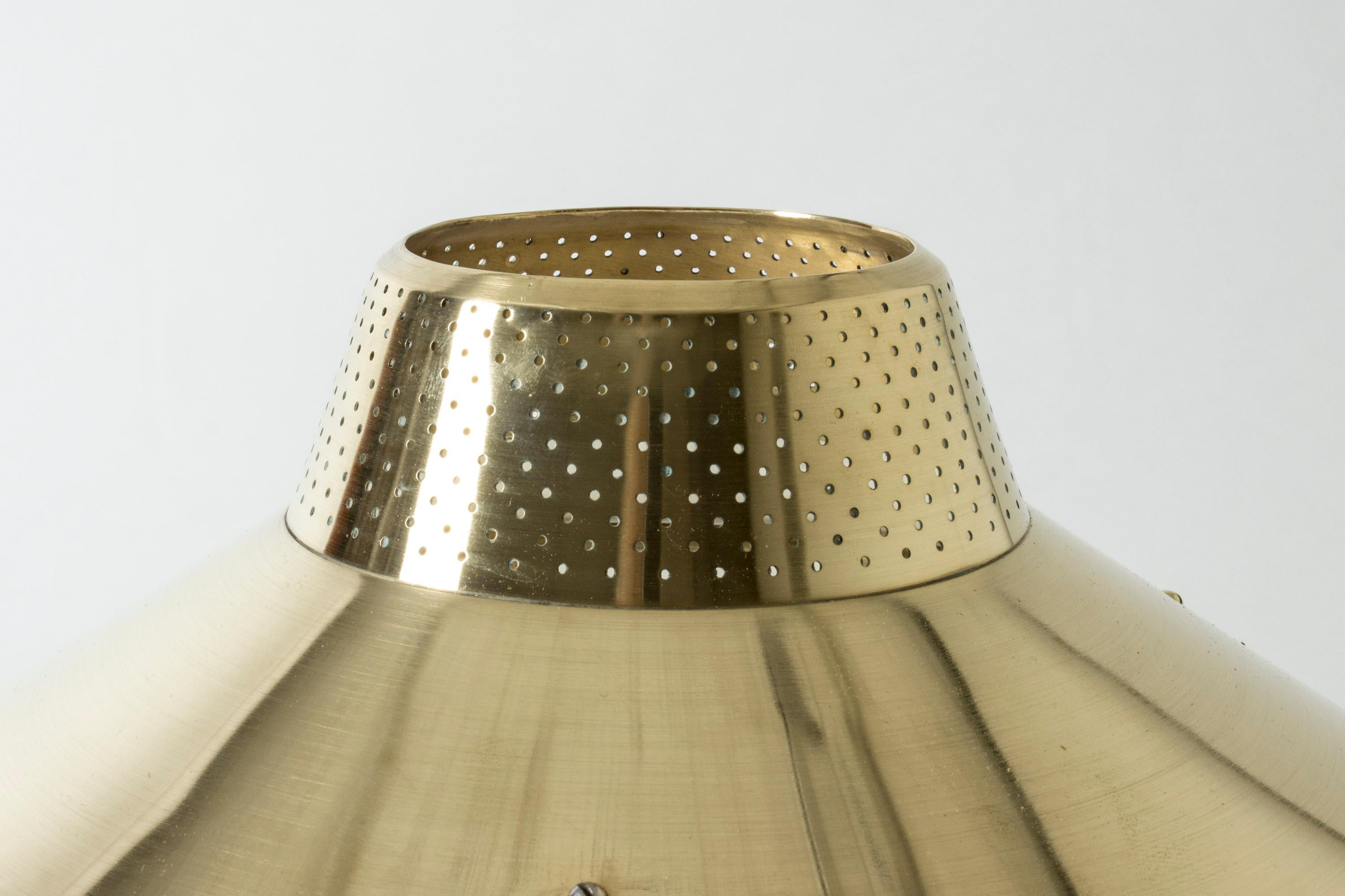 Mid-20th Century Brass and Teak Table Lamp by Hans Bergström for Ateljé Lyktan, Sweden, 1950s