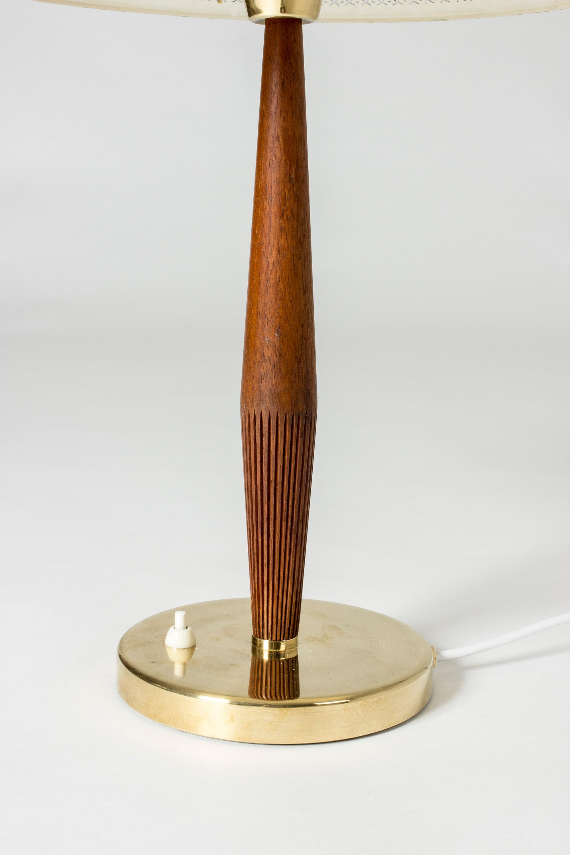 Brass and Teak Table Lamp by Hans Bergström 2