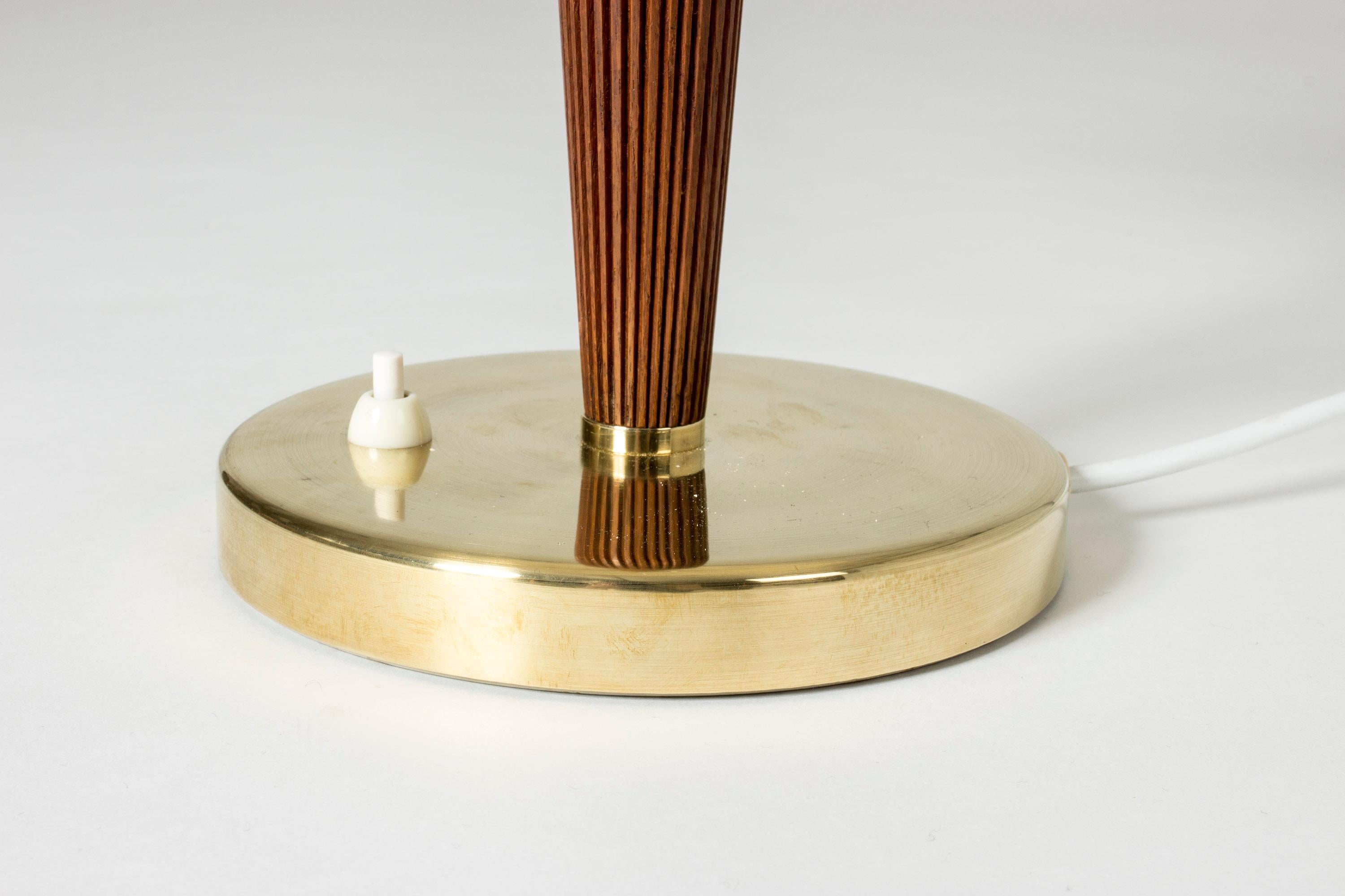 Brass and Teak Table Lamp by Hans Bergström 3