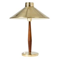 Brass and Teak Table Lamp by Hans Bergström