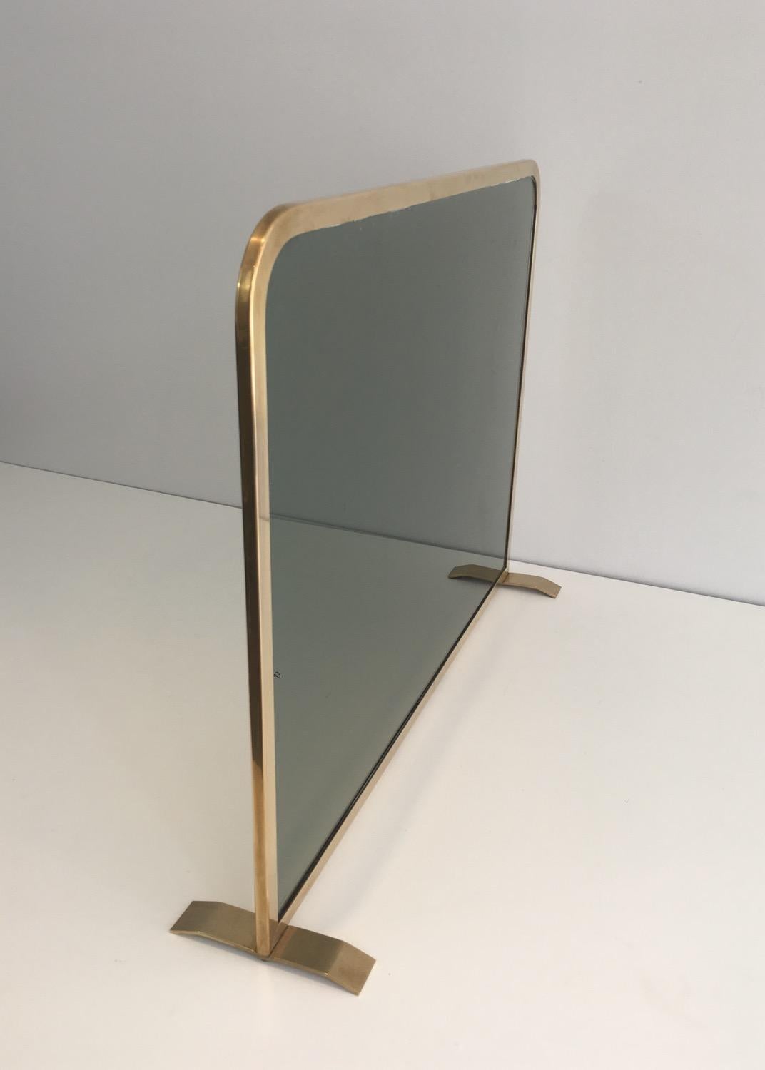 Brass and Tempered Glass Fire Place Screen, circa 1970 10