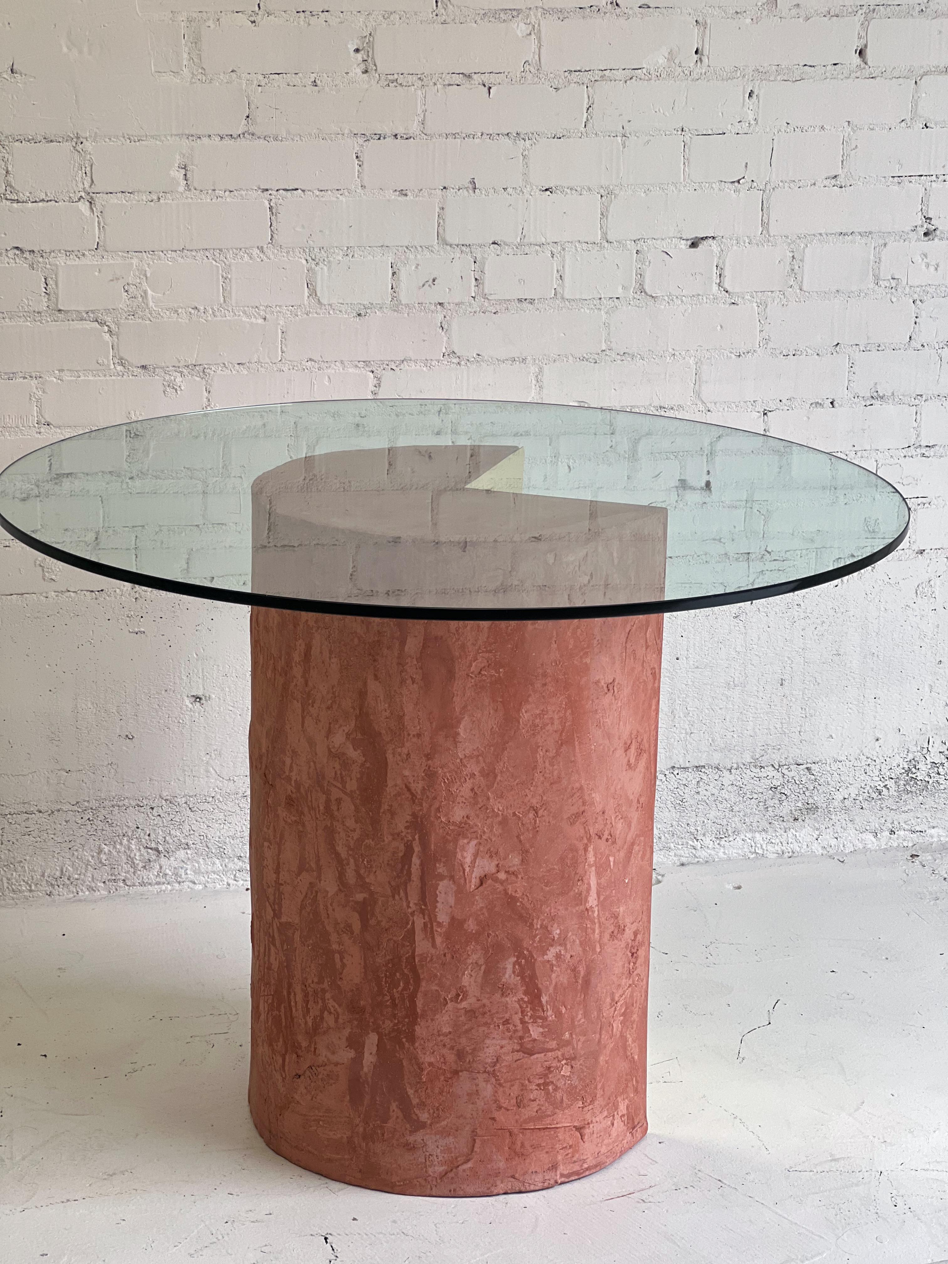 Late 20th Century Brass and Terracotta Textured Pac-Man Dining Table after Pace Collection For Sale