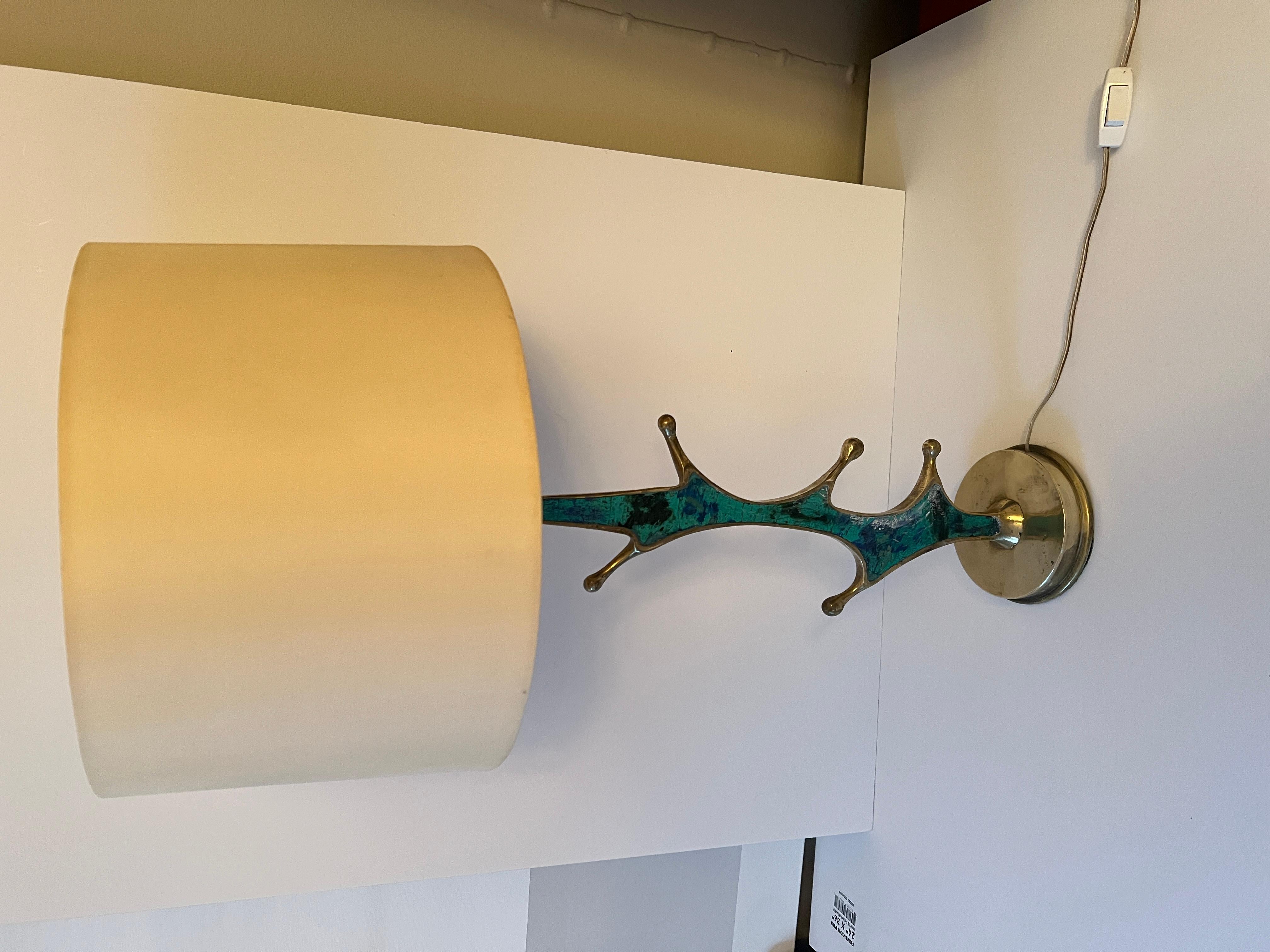 Brass and Turquoise Table Lamp by Mexican Artist, Pepe Mendoza, ca 1950 For Sale 3