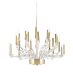 Brass and Venetian Glass Chandelier