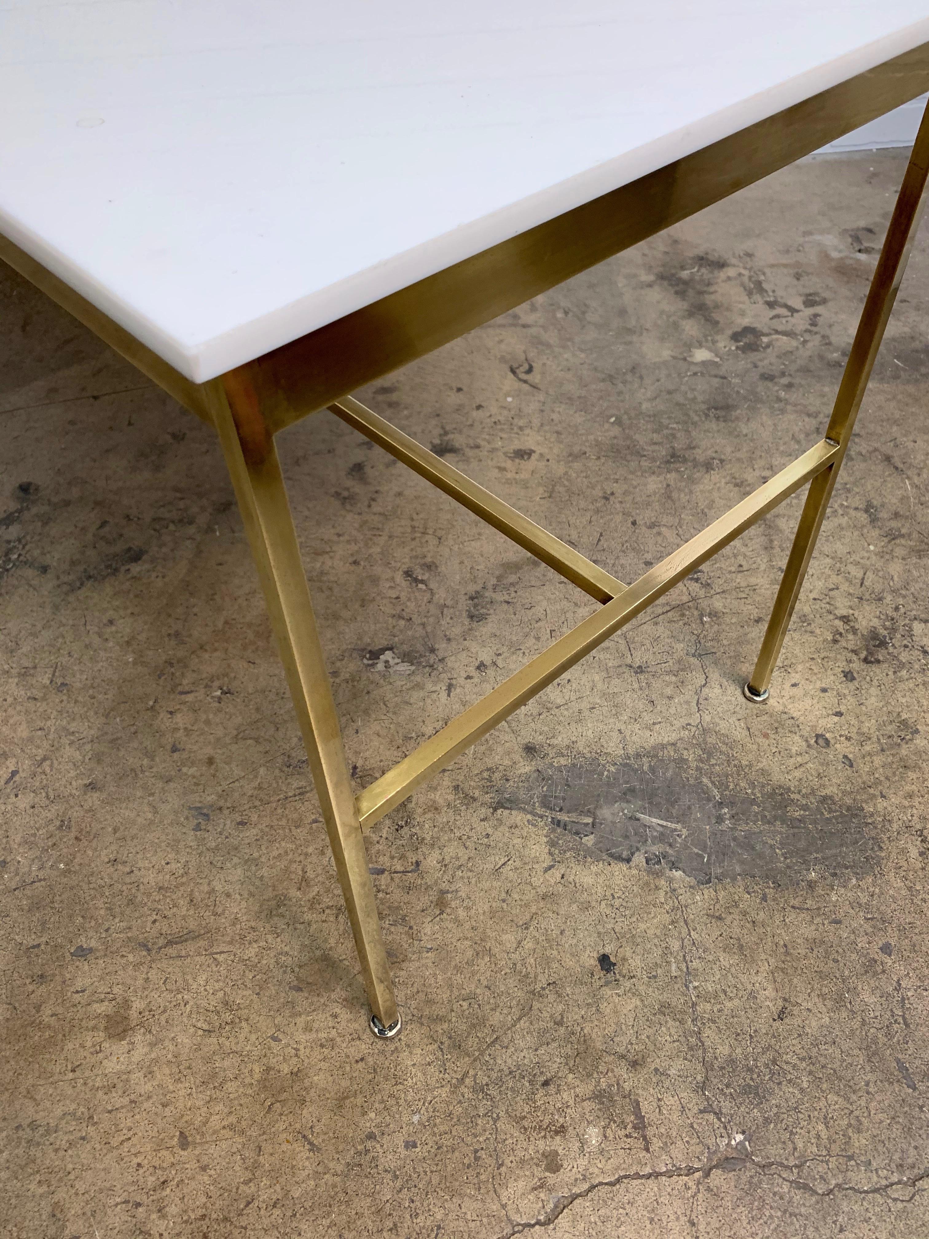 20th Century Brass and Vitrolite Console Table by Paul McCobb