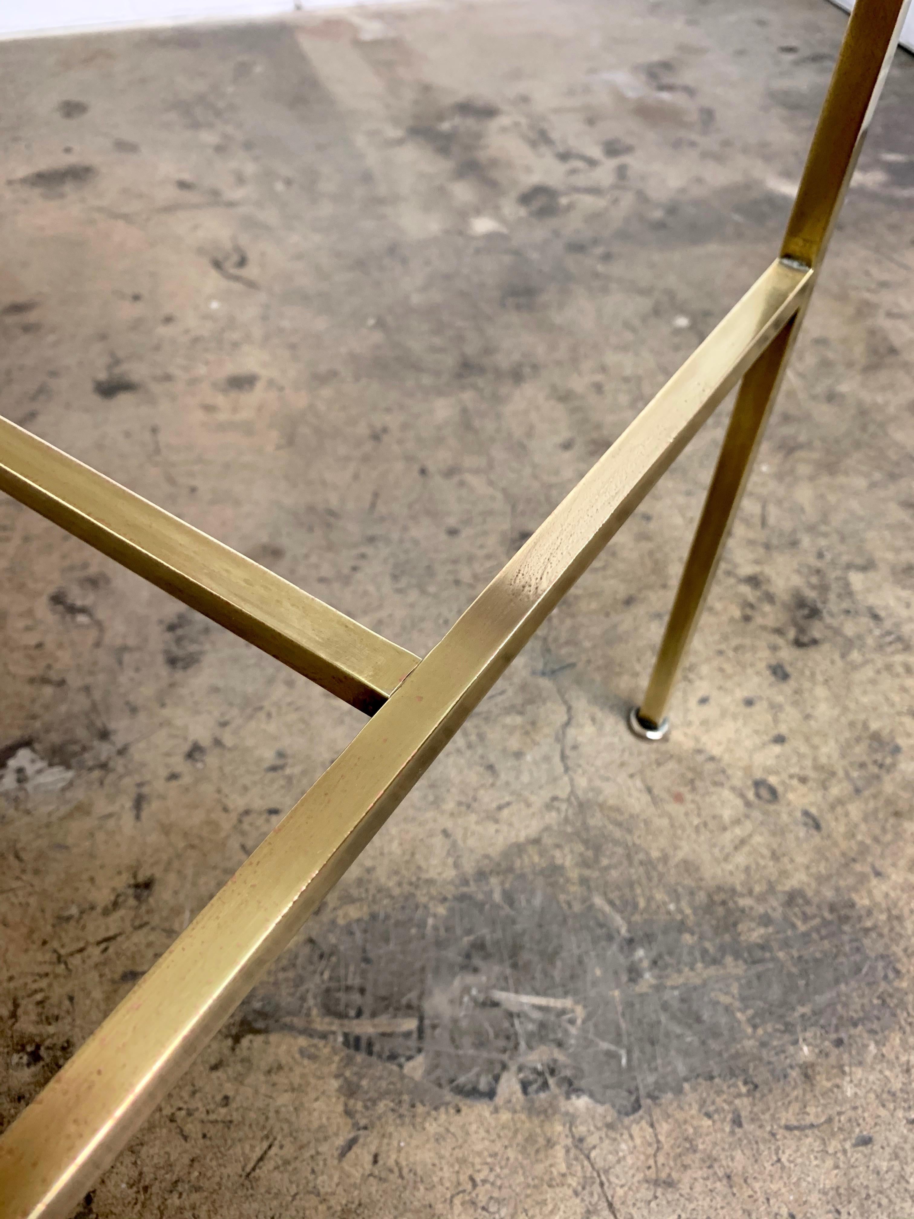 Brass and Vitrolite Console Table by Paul McCobb 1