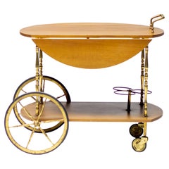 Barwagen aus Messing und Nussbaumholz von Cesare Lacca