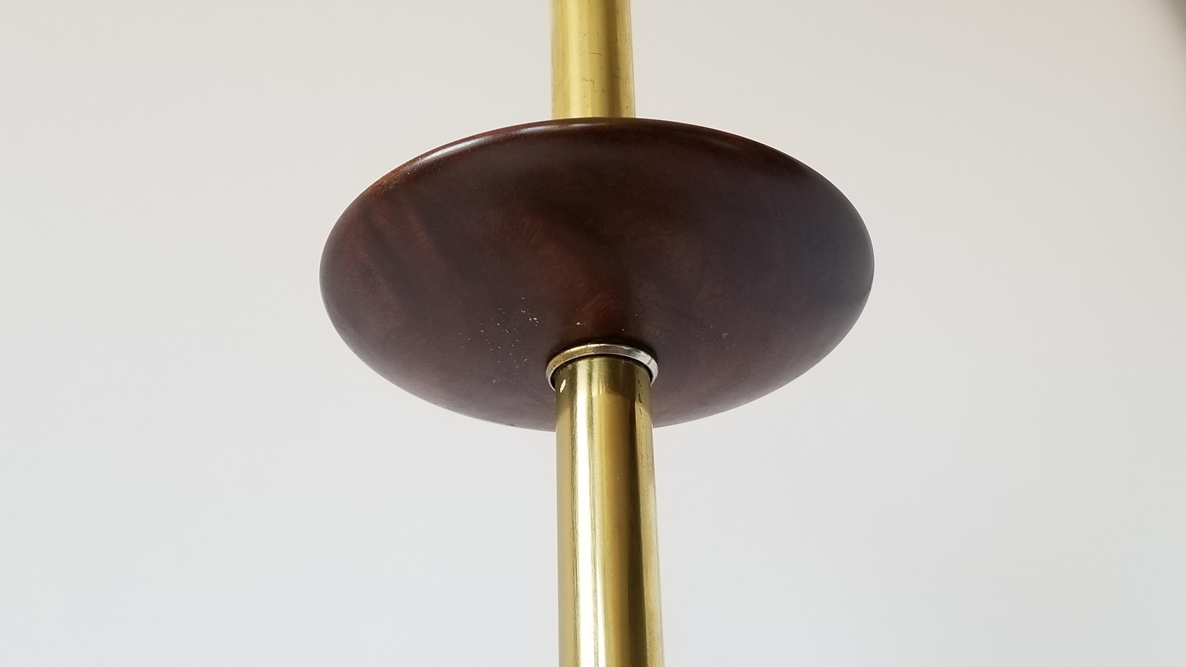 Brass and Walnut Floor Lamp by Gerald Thurston , 1950s, USA 1