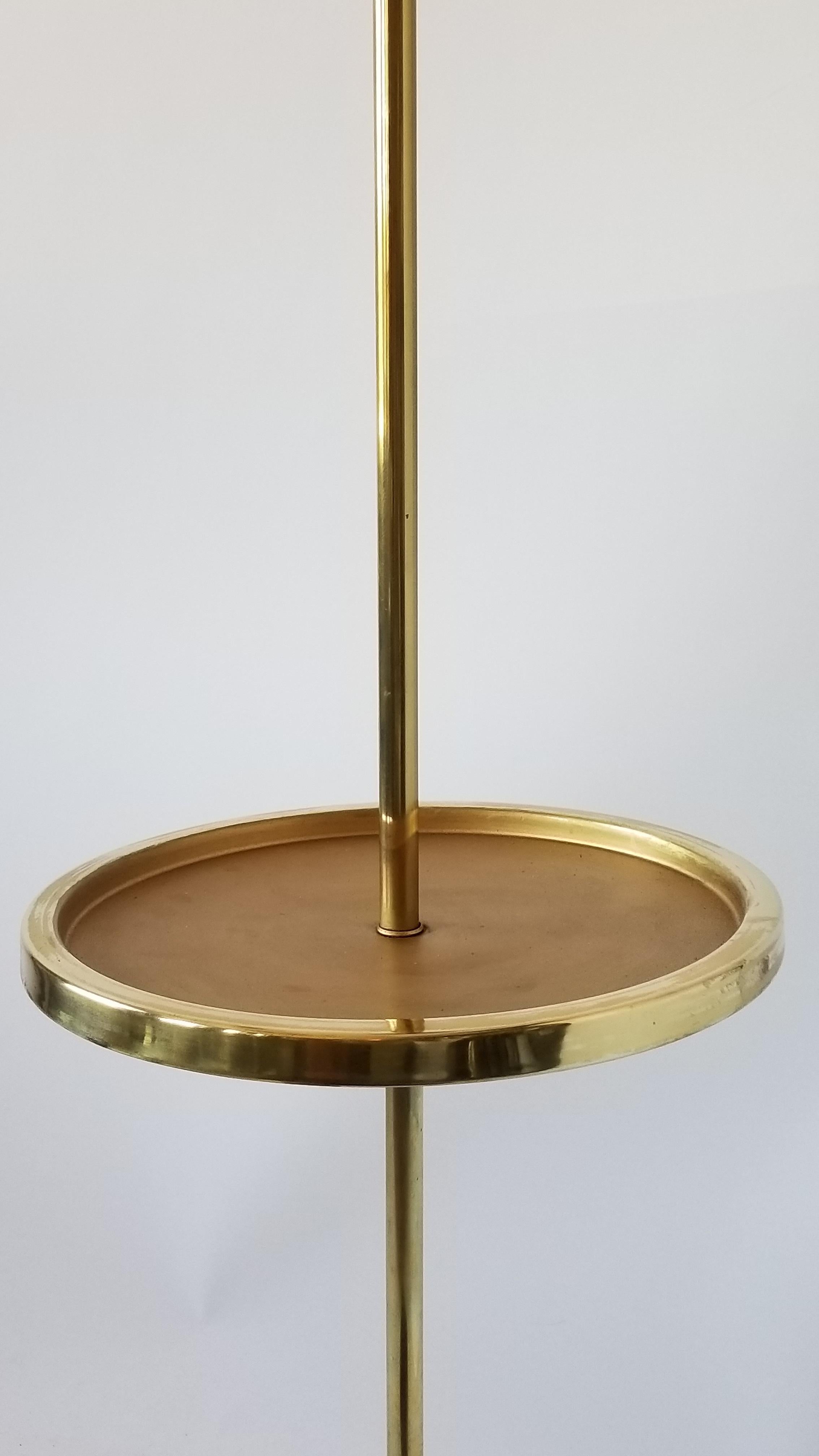 Brass and Walnut Floor Lamp by Gerald Thurston , 1950s, USA 2