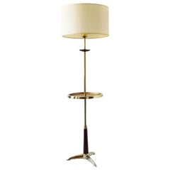 Brass and Walnut Floor Lamp by Gerald Thurston , 1950s, USA