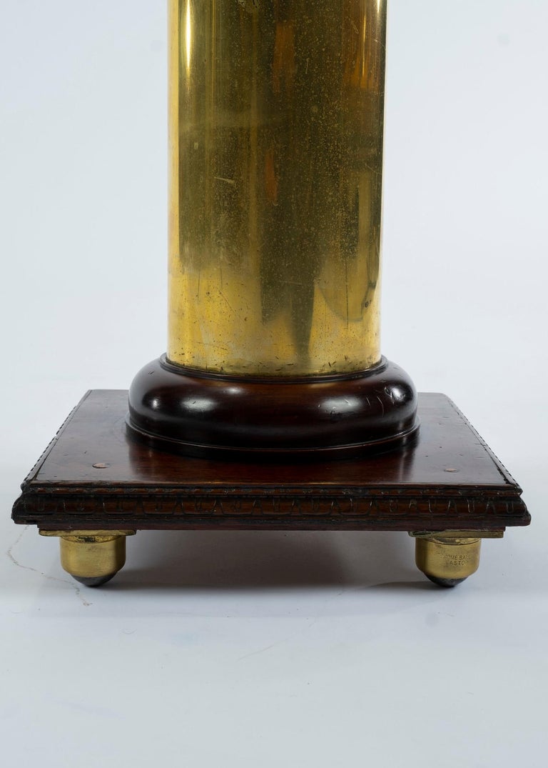 Brass and Walnut Floor Lamp For Sale at 1stDibs