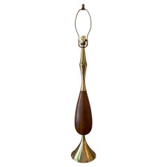 Brass and Walnut Laurel Lighting Style Table Lamp