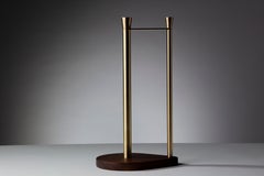 Portarrollos de latón y nogal