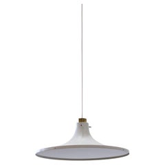 Pendente da soffitto in ottone e bianco di Hans-Agne Jakobsson, Svezia, anni '60