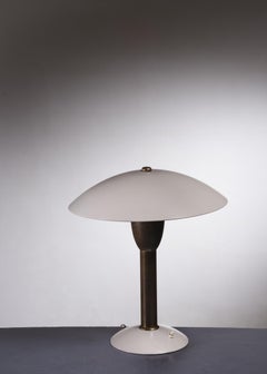 Brass and White Metal Table Lamp