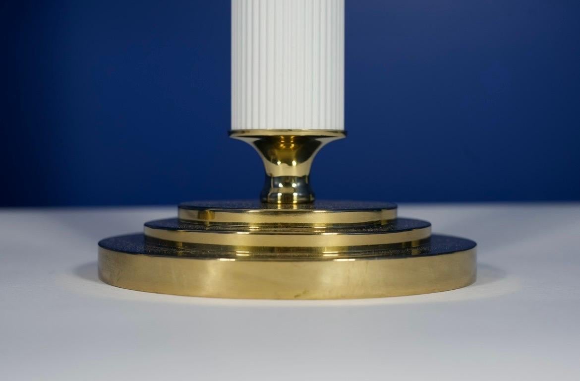 Cast Swedish Brass and white metal, Table Lamps, Anfaco Taby , Sweden, 1980 For Sale