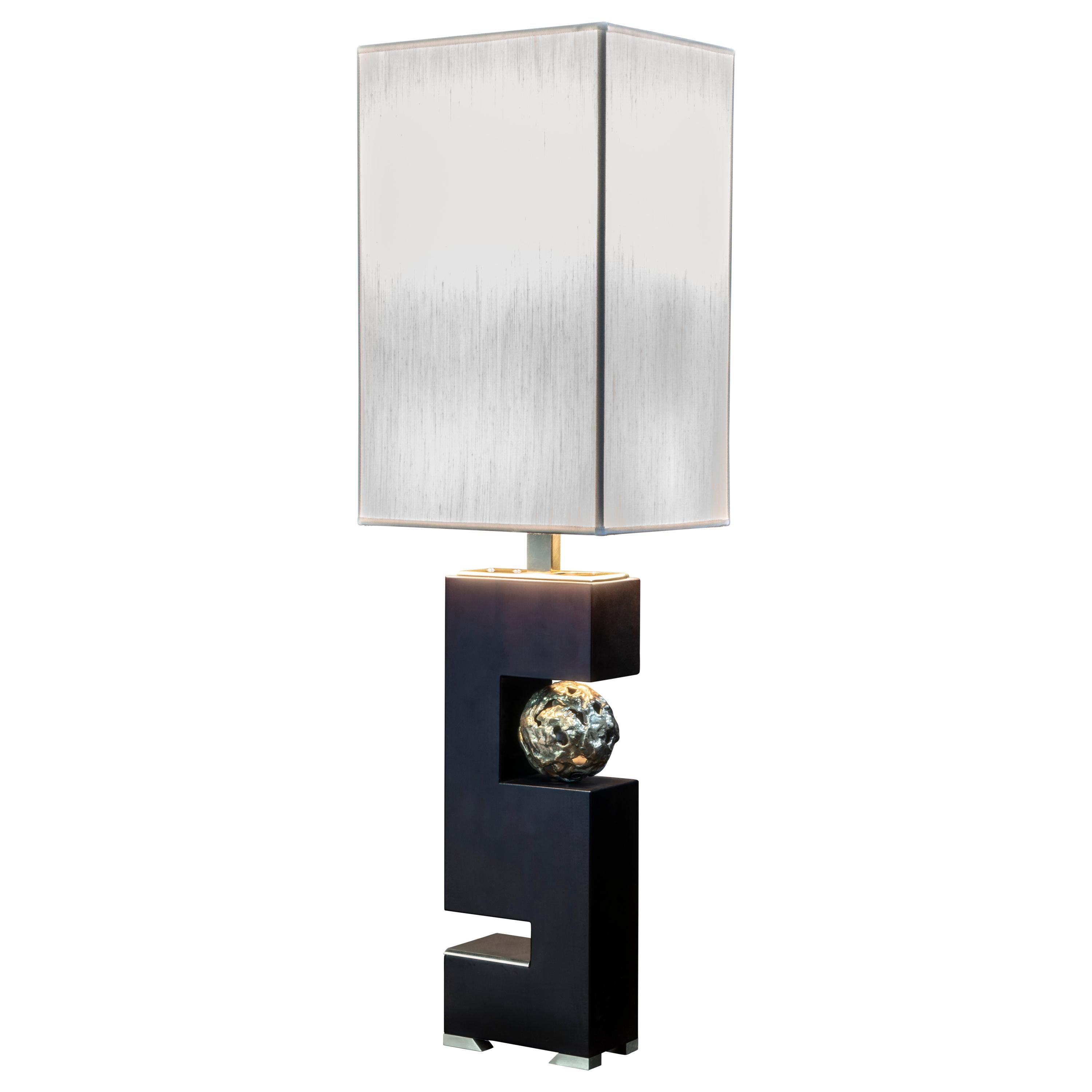 Latón y Madera  "Lámpara de mesa "Diomede