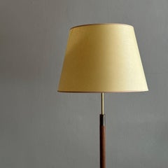 Brass and Wood Floor Lamp Denmark, 1960s