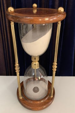 Brass and Wood Hour Glass
