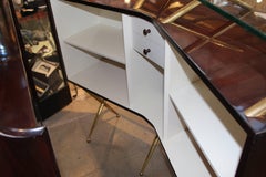 Brass and Wood Italian Midcentury Bar