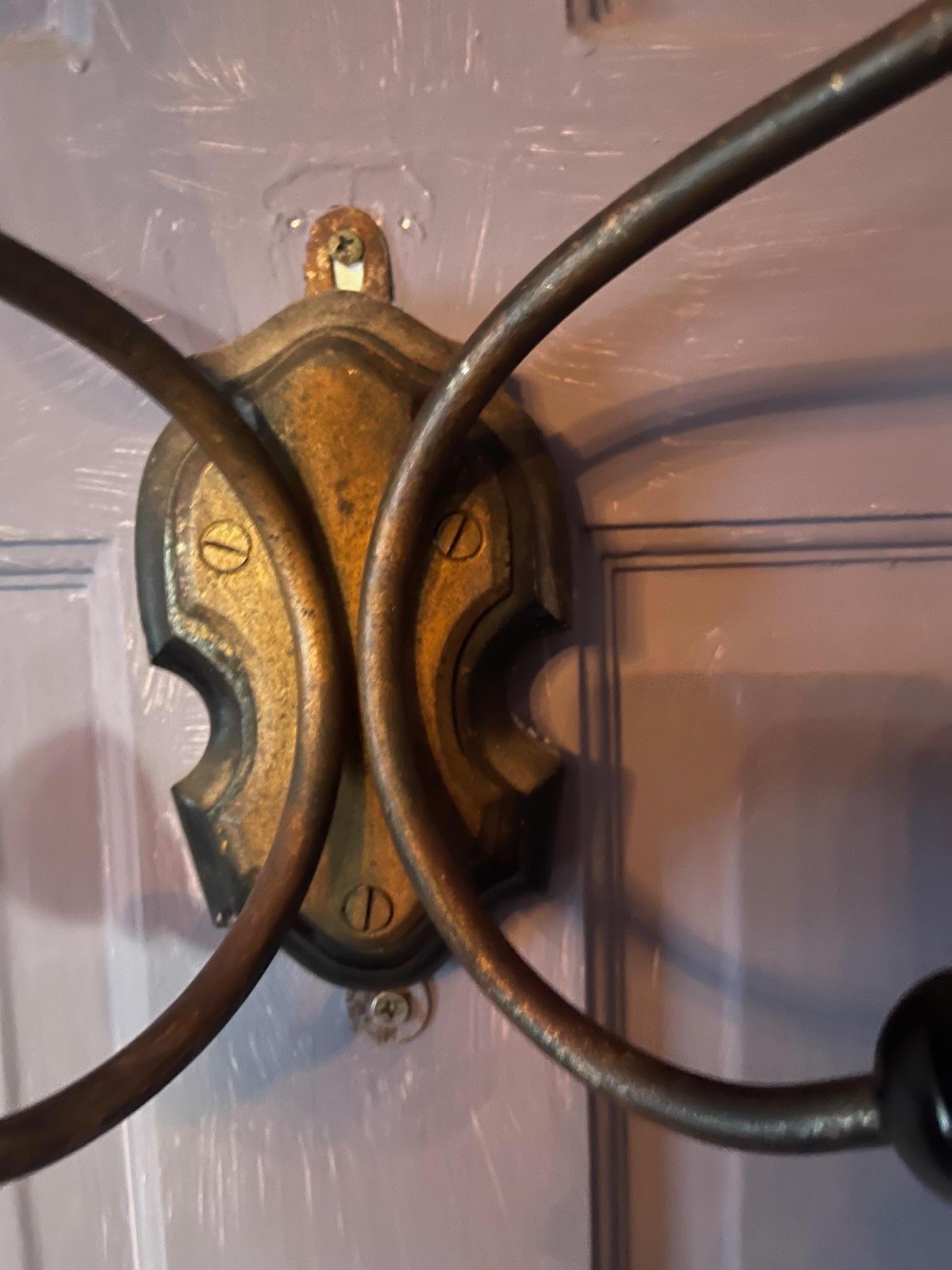Brass and Wood Knobs Coat and Hat Wall Hook, 19th Century In Good Condition For Sale In Savannah, GA