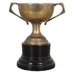 Vintage Brass and Wood Loving Cup Trophy, circa 1965