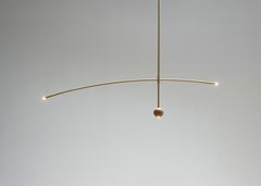 Brass and Wood Luminária Flutua by Atelier Andre Ferri