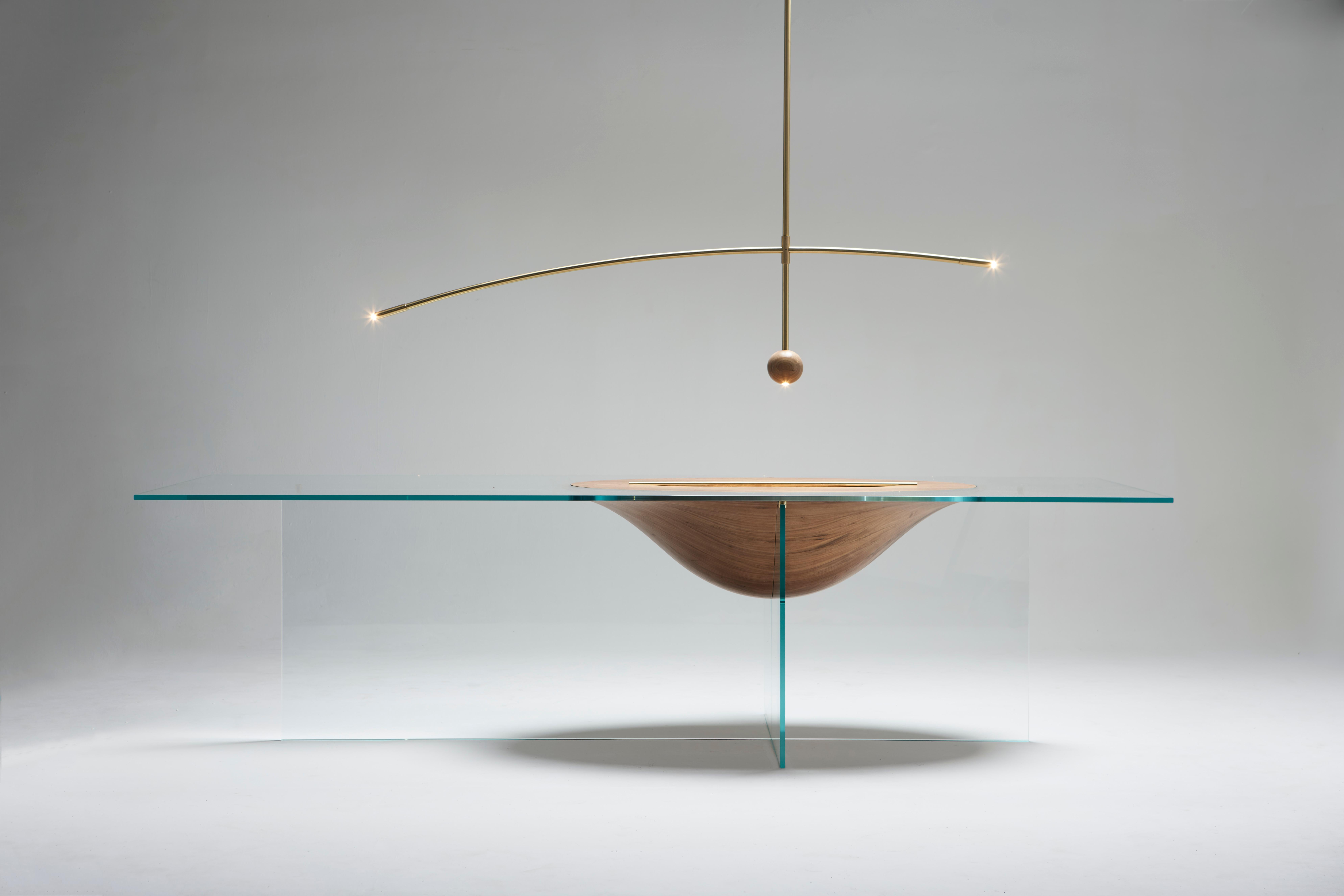 Flutua Luminária in ottone e legno di Andre Ferri Atelier In condizioni Nuovo in vendita a Geneve, CH