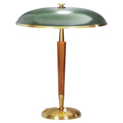Vintage Brass and Wood Model "B8453" Table Lamp by Boréns, Borås, Sweden 1950s