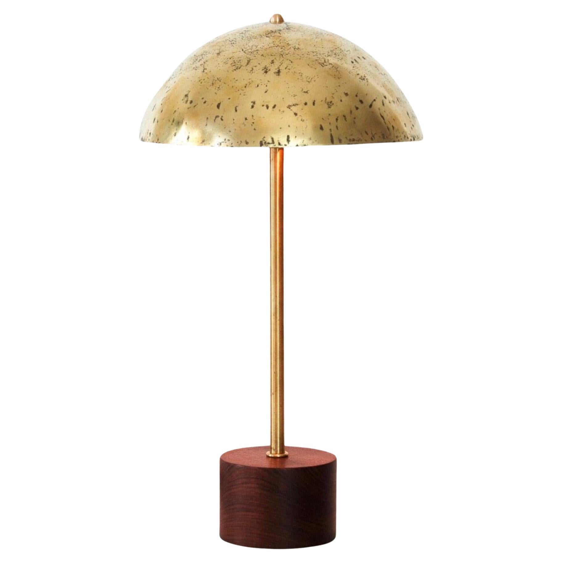 Brass and Wood Modern Table Lamp by Studio Bookmark For Sale