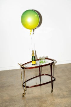 Brass and Wood Rolling Trolley