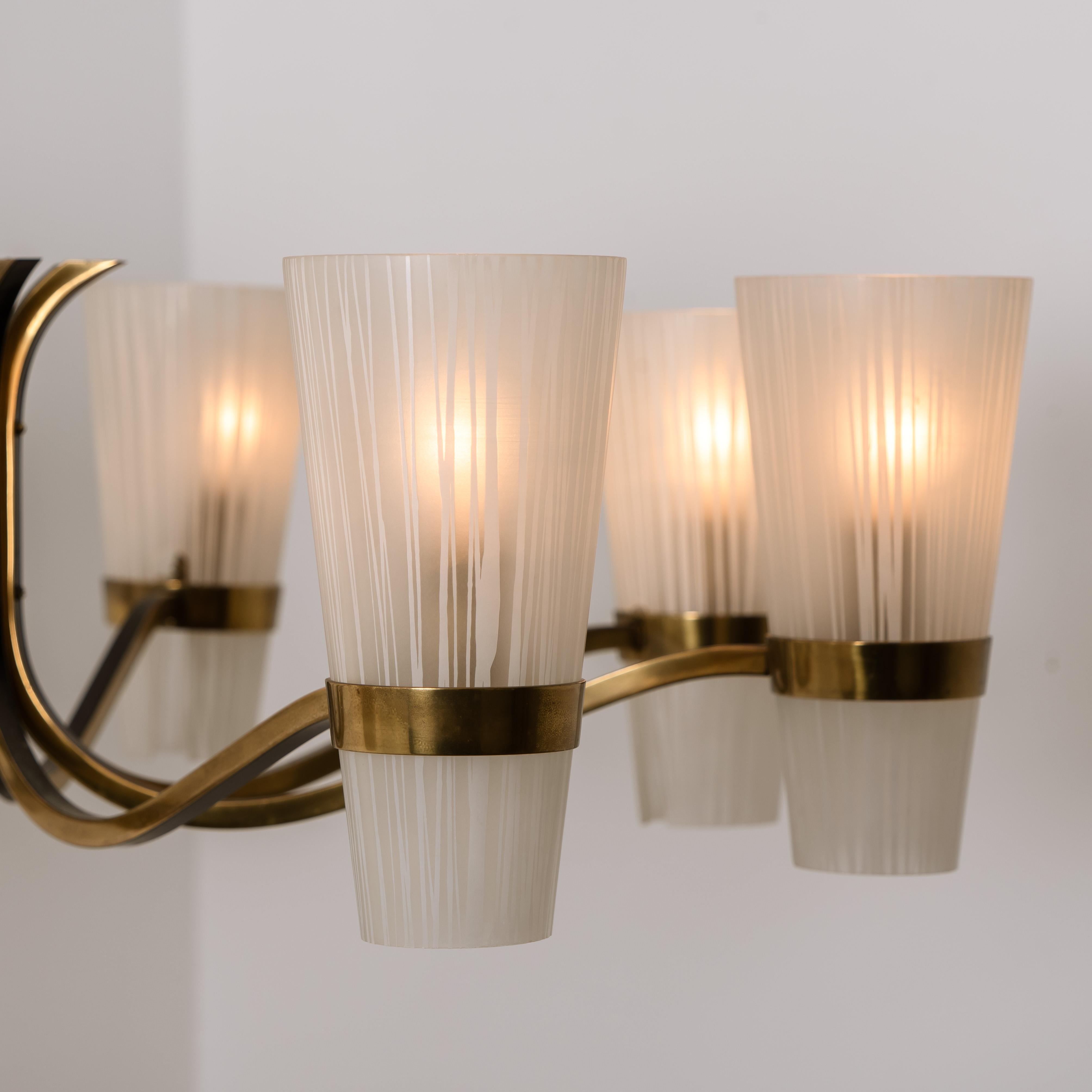 Brass and Wood Sputnik Chandelier in the Style of Hillebrand, 1960s 2