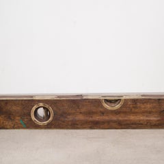 Brass and Wood Stanley Level, circa 1900-1920
