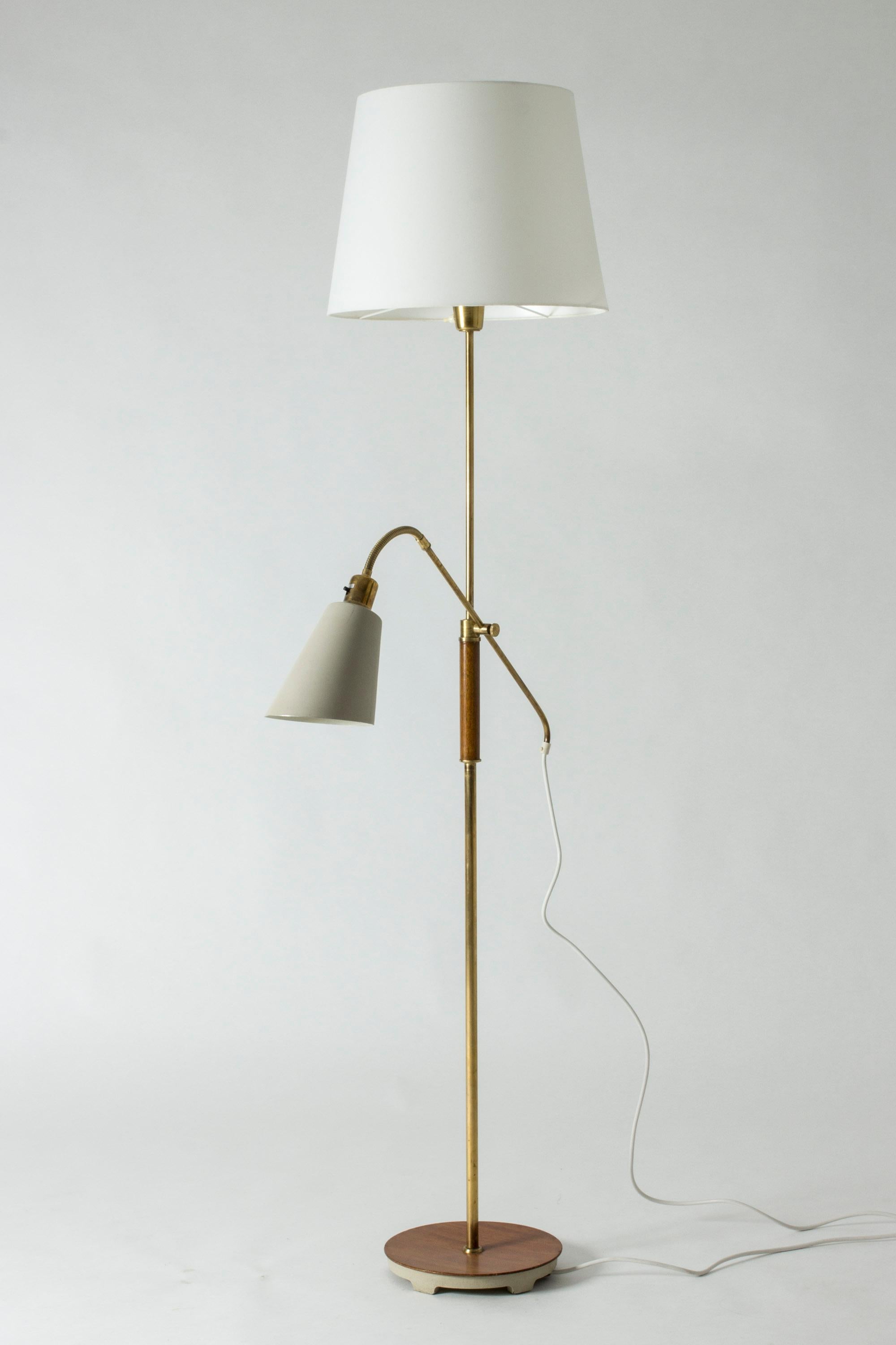 Scandinavian Modern Brass and Wood Swedish Floor Lamp by Bertil Brisborg for Nordiska Kompaniet