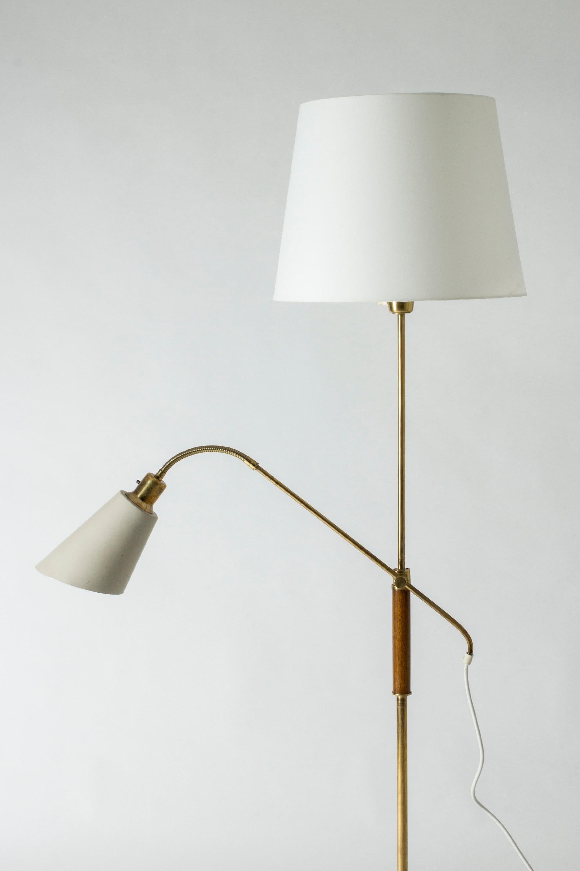 Mid-20th Century Brass and Wood Swedish Floor Lamp by Bertil Brisborg for Nordiska Kompaniet