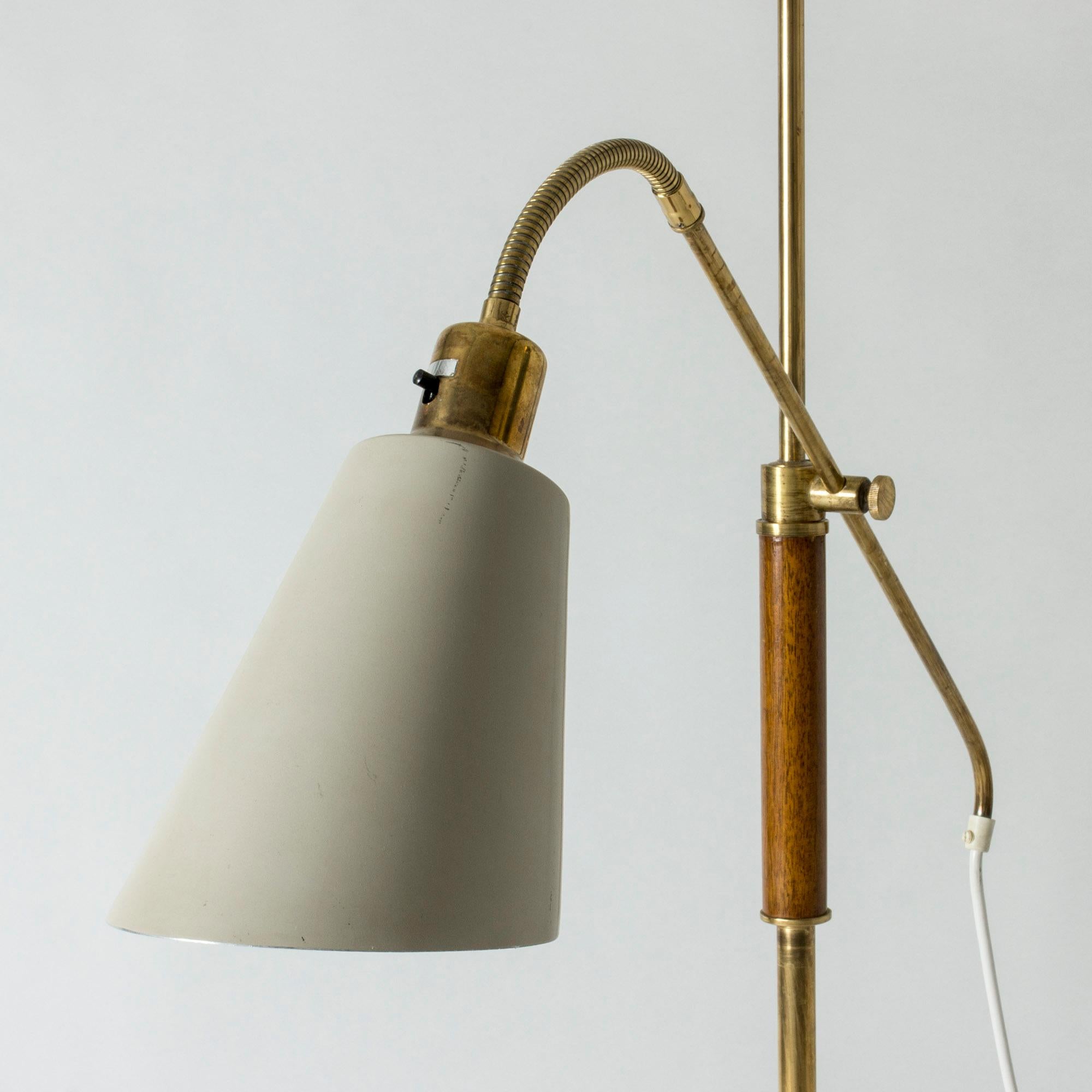 Brass and Wood Swedish Floor Lamp by Bertil Brisborg for Nordiska Kompaniet 1