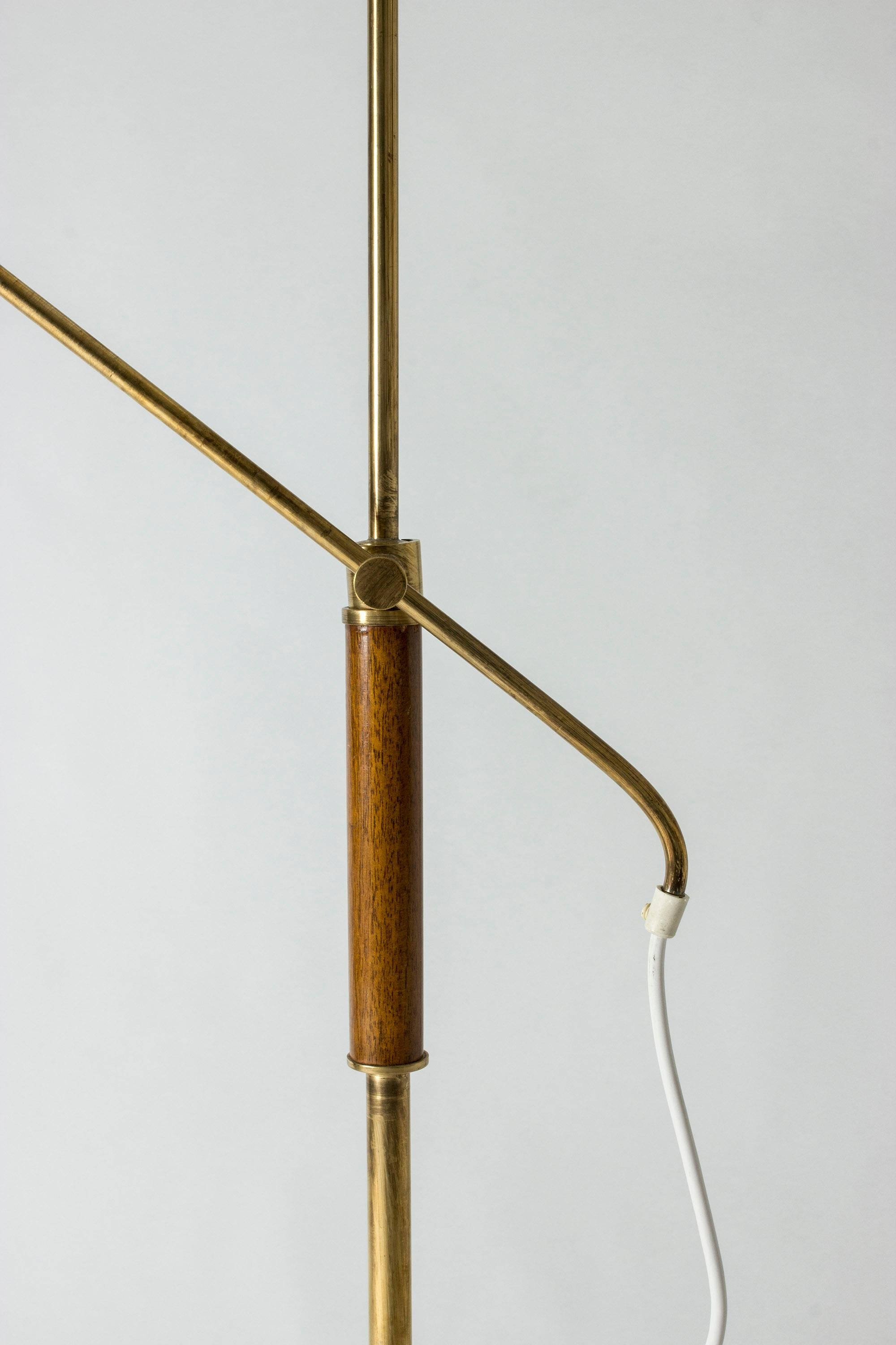 Brass and Wood Swedish Floor Lamp by Bertil Brisborg for Nordiska Kompaniet 3