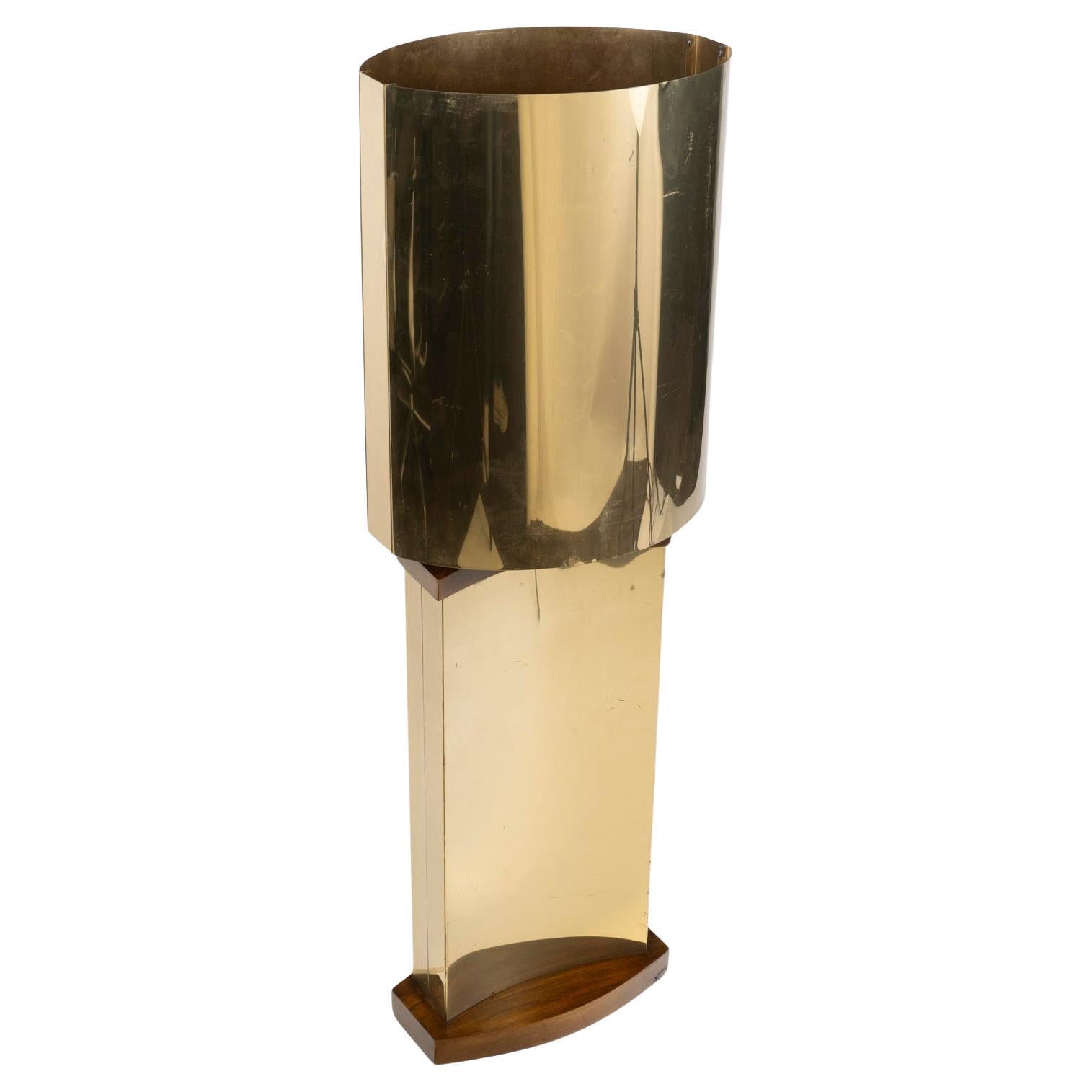 Brass and Wood Table Lamp from the 1970s.