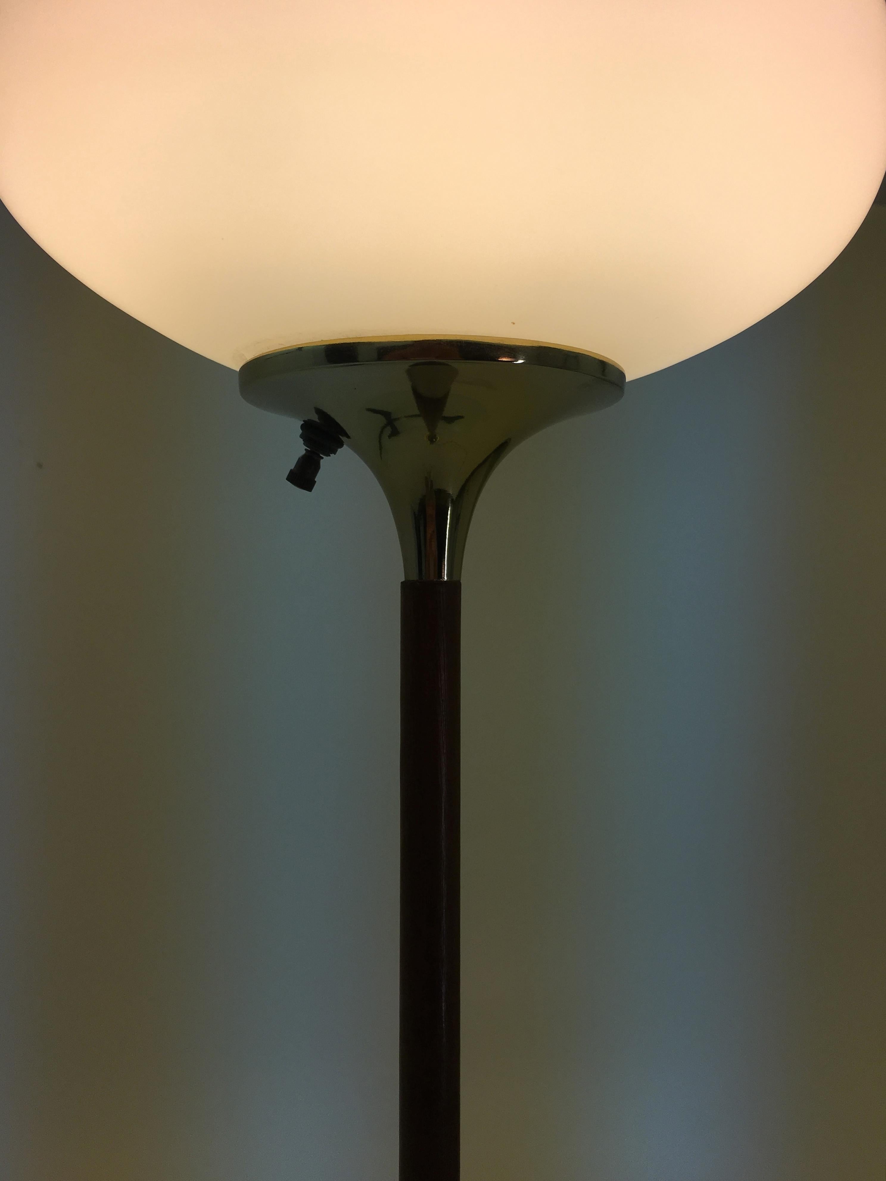 Brass and Wood Tear Drop Floor Lamp by Laurel Lighting 2