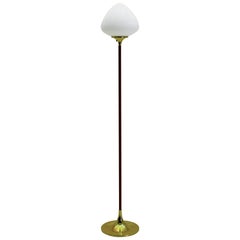 Brass and Wood Tear Drop Floor Lamp by Laurel Lighting