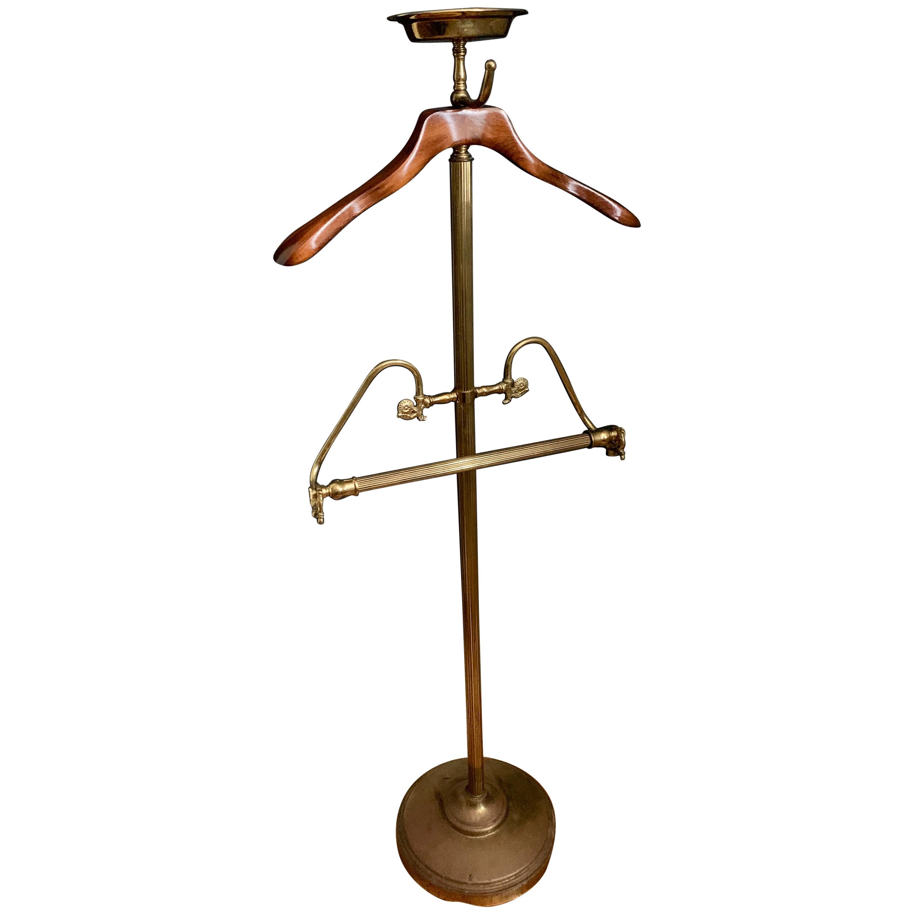 Brass and Wood Valet in the Manner of Maison Jansen For Sale